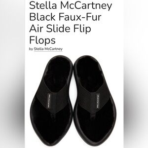 NWT Stella McCartney Black Air Slide Thong Sandals
